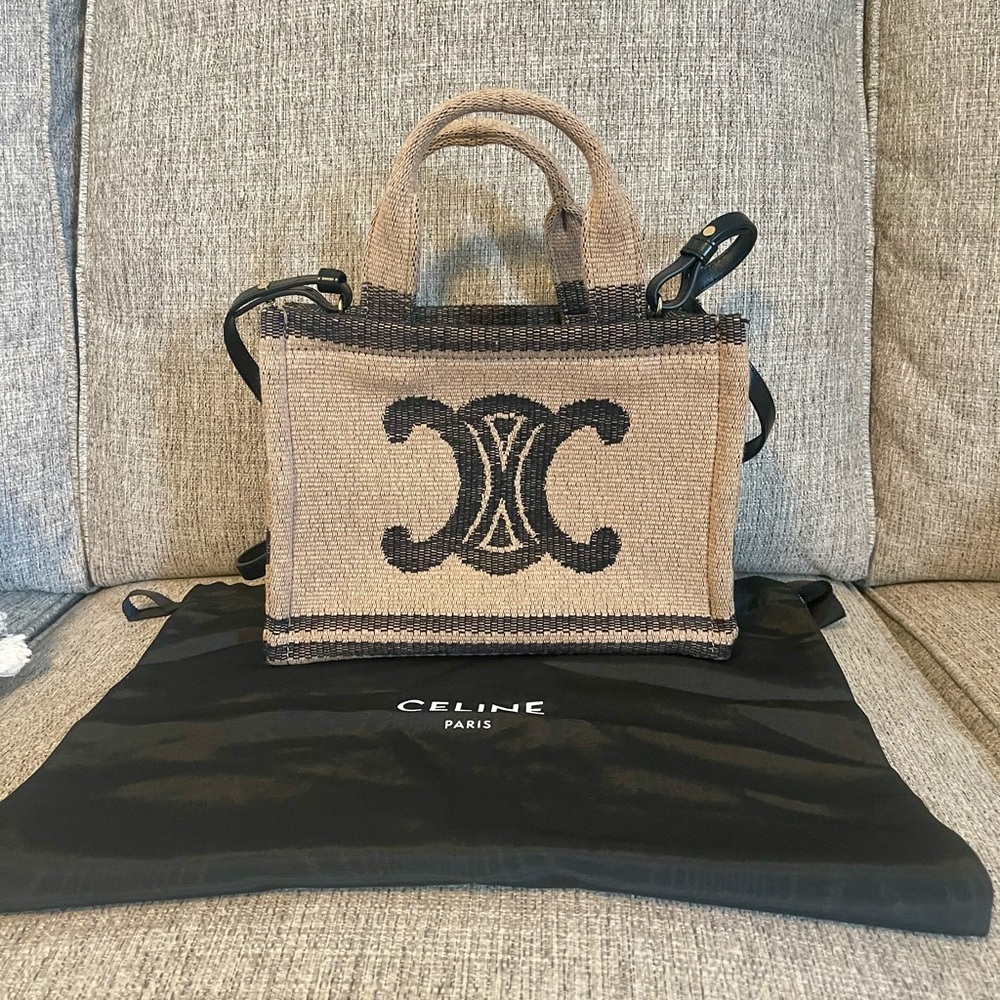 ~SOLD~Like New💗Celine Small Cabas Thais Textile with Triomphe Logo-seasonal